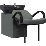  Stolica za šampon Tamno siva i crna 136 x 60 x 92 cm tkanina | shoptok.hr