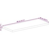 Stolna ploča 80x60x2 5 cm pravokutna od masivnog drva bagrema | shoptok.hr