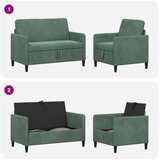  Set sofe s pohranom 2 kom. Morska zelena Poliester | shoptok.hr