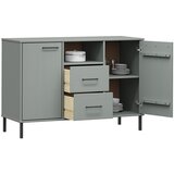  Komoda s metalnim nogama siva 113x40x77 cm masivno drvo OSLO | shoptok.hr