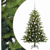  Umjetno božićno drvce s kuglicama 120 cm 150 LED lampica - Zelena 120 cm s LED-ima i ružičastim lopticama | shoptok.hr