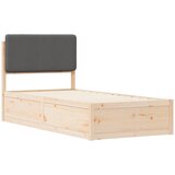  Krevetni okvir s tapiciranim uzglavljem Tamno siva 90 x 190 cm | shoptok.hr