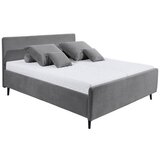 MID.YOU OBLAZINJENA POSTELJA 160 cm x 200 cm , tekstil, leseni material temno siva | Shoptok.si