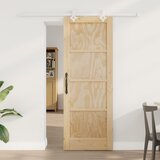 vidaXL Drsna Vrata s Kompletom Opreme 73.5x198.5 cm Masivni Les Bor, Notranja Vrata 'ORKDAL'73.5x198.5x4 cm Masivni Les Bor | Shoptok.si