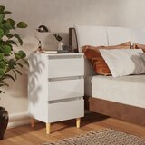 vidaXL noćni ormarić s drvenim nogama visoki sjaj bijeli 40x35x69 cm Cijene