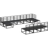 vidaXL Sjedeća garnitura za vrt 10 pcs Crna 353 x 141.5 x 71 cm | shoptok.hr