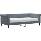 vidaXL Dnevni krevet s madracem tamno sivi 90x190 cm baršun Cijene