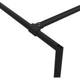 Pregrada za tuš crna 115 x 195 cm s napola mutnim staklom ESG | shoptok.hr