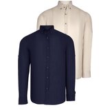 Dewberry DOUBLE SET G721 MEN'S SHIRT-NAVY-BEIGE Cijene