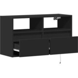  Zidni TV ormarić s LED svjetlima crni 80 x 31 x 45 cm | shoptok.hr