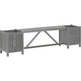 vidaXL Vrtna klupa s 2 sadilice 150 cm masivno bagremovo drvo siva Cijene