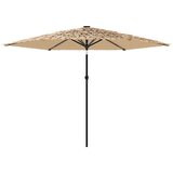  Vrtni suncobran LED s čeličnom šipkom smeđi 288x288x225 cm | Eponuda.com