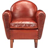  Zaobljena fotelja od prave kože 77 x 65 x 79 cm smeđa | Shoptok.si