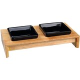 Trixie set posod, keramika/les - 2 × 200 ml, D 28 × Š 15 × V 5 cm | shoptok.hr