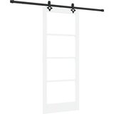  Klizna vrata Bijelo 83 x 202 cm Masivna borovina i staklo | shoptok.hr