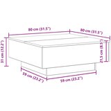  Kava Stol Staro drvo 80 x 80 x 31 cm | shoptok.hr
