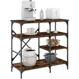  The Living Store Stojalo za peko dimljeni hrast 90x40x84 cm inž. les in kovina - Stojalo Za Peko, (21484495) | Shoptok.si