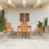  Vrtni set za objed 5 kom. Smeđa Čvrsto drvo akacije 110 x 110 x 75 cm | Shoptok.si