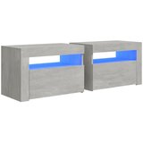 Noćni ormarići 2 kom s LED svjetlima boja betona 60x35x40 cm | shoptok.hr