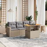 Maison Chic Seti vrtnega pohištva - Vrtna garnitura - Vrtni pohištvo set 5-delna z blazinami bež poli ratan, (21813830) | Shoptok.si