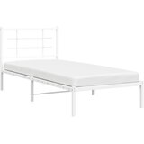  Metalni okvir za krevet s uzglavljem bijeli 90 x 190 cm | shoptok.hr