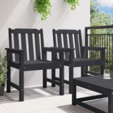 vidaXL vrtni jedilni stoli 2 kosa Črni HDPE | Shoptok.si