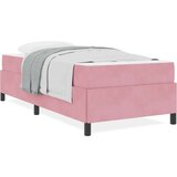vidaXL Konstrukcija postelje Drugo Roza in bela 90 x 190 cm Žamet | Shoptok.si
