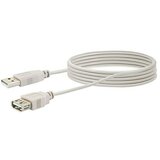 SCHWAIGER USB produžni kabel (Duljina: 2 m, USB-A utičnica, Sive boje) | shoptok.hr