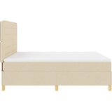  LED Box Spring Krevet s madracem Krema 180 x 200 cm tkanina | shoptok.hr