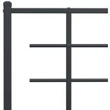 Metalni Kovinski posteljni okvir z vzglavjem in vznožjem črn 120x200 cm | Shoptok.si