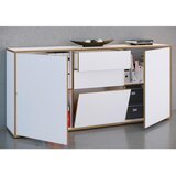 MID.YOU KOMODA, bela, medeni hrast | Shoptok.si