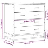  Ormar s ladicama dimljeni hrast 70x41x70 cm konstruirano drvo | shoptok.hr