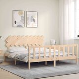 vidaXL Okvir kreveta s uzglavljem 6FT veliki bračni od masivnog drva | shoptok.hr