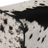  Klupa 60 x 30 x 45 cm Prava koža Crna i bijela | shoptok.hr