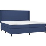  Box spring postelja z vzmetnico moder 200x200 cm blago, (20761135) | Shoptok.si