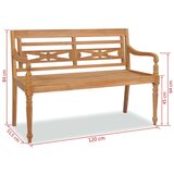 BATAVIA klupa 120 cm tikovina | shoptok.hr