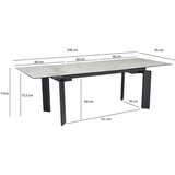 MID.YOU Jedilna Miza Marble, Keramika, 180-240x95cm | Shoptok.si