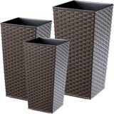 KADAX Komplet 3 vrtnih lončkov + vložek visok velik moka 37+47+57 cm, (5000350746) | Shoptok.si