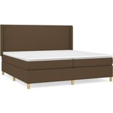  Box spring postelja z vzmetnico temno rjav 200x200 cm blago, (20901129) | Shoptok.si