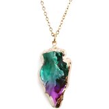 IZMAEL Ogrlica Crystal Stone - Zelena / Vijolična | Shoptok.si