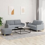  3-dijelni set sofa s jastucima svjetlosivi od tkanine | shoptok.hr