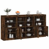  The Living Store Komoda z LED lučkami dimljen hrast 202x37x100 cm - Komoda, (21448370) Cene