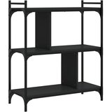  Regal za knjige s 3 razine crni 76x32x88 cm konstruirano drvo | Eponuda.ba