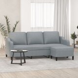 vidaXL Trosjed s tabureom svjetlosivi 180 cm od tkanine | shoptok.hr