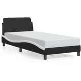  The Living Store Posteljni okvir z vzglavjem črn in bel 90x200 cm umetno usnje - Posteljni Okvir, (21502864) | Shoptok.si