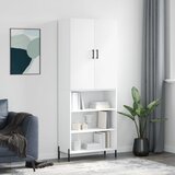 vidaXL Visoka omara bela 69,5x34x180 cm inženirski les | Shoptok.si