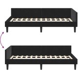 Kutni okvir kreveta s uzglavljem Crna 90 cm x 190 cm Baršun | shoptok.hr