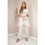 Kesi Włoski Set of blouse + pants with pendant dark beige | Shoptok.si