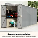  Zidno vrtno spremište sivo 118x382x178 cm pocinčani čelik | shoptok.hr
