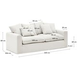 Kave Home Bijela lanena sofa 240 cm Nora – | shoptok.hr